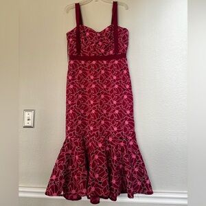 Gorgeous raspberry color dress.